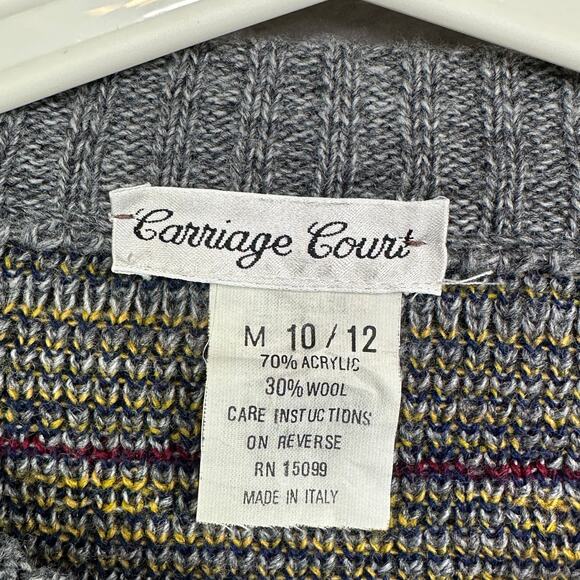 Carriage Court Wool Acrylic Blend Icelandic Design Sweater Cardigan Size Medium - Picture 3 of 5